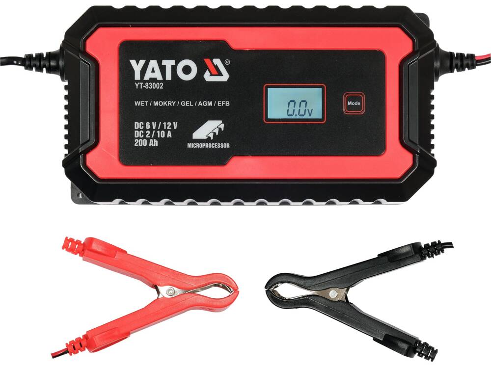 Egyenirányító YATO YT-83002 LCD kijelzővel, 6V/2A, 12V/10A méréshatárral
