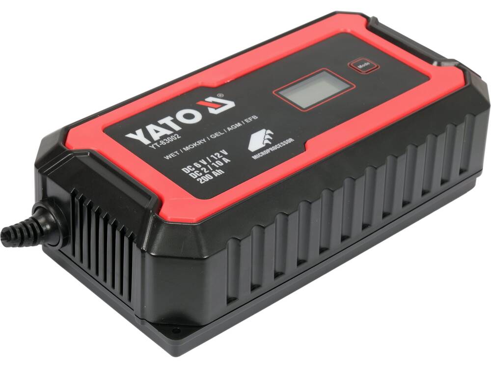 Egyenirányító YATO YT-83002 LCD kijelzővel, 6V/2A, 12V/10A méréshatárral