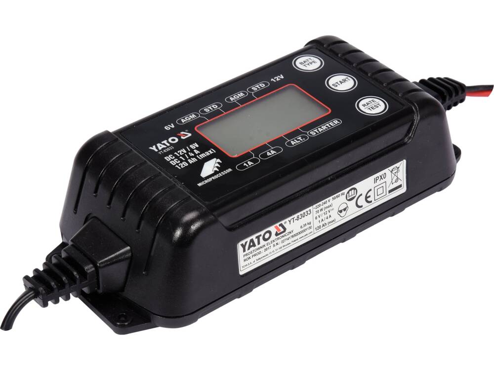 REDRESOR DIGITAL, 6/12V, YATO YT-83033 1/4A, 120AH MAX
