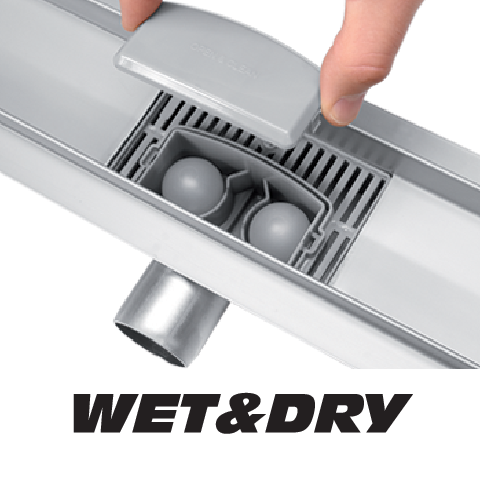 RIGOLA DUS STICLA FALA 75386 NEAGRA 60CM, WET&DRY