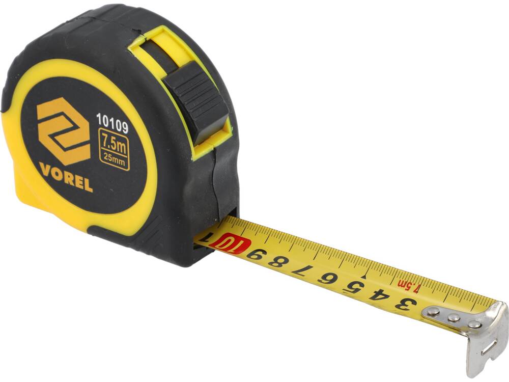 7.5MX25MM RAGASZTÓSZALAG, SÁRGA VOREL 10109 - FEKETE