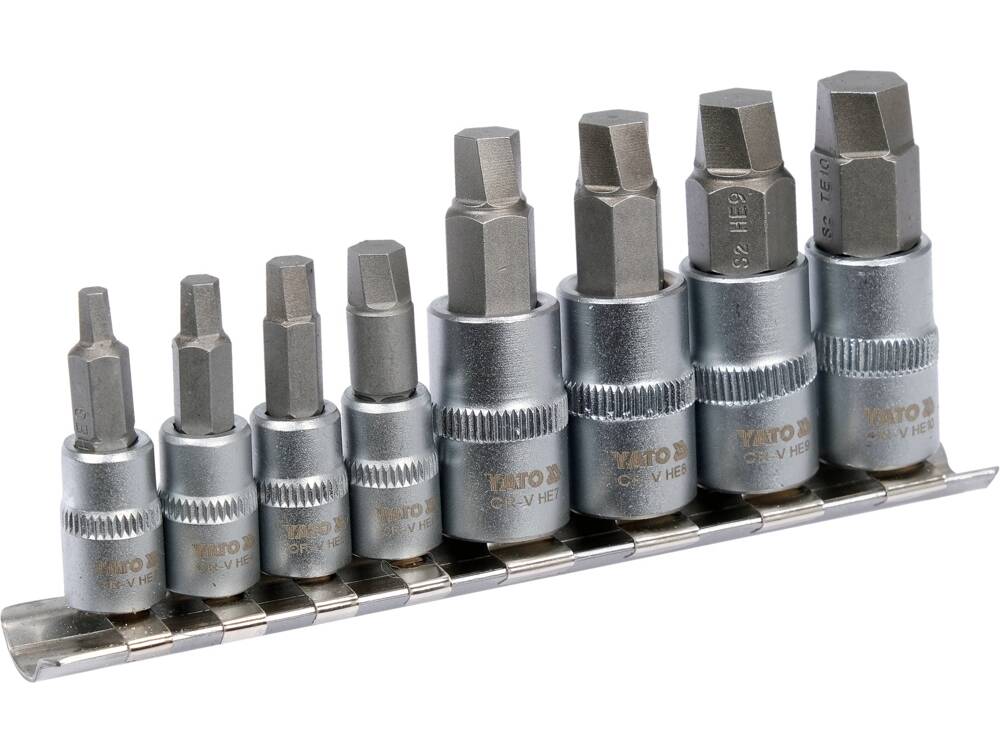 SET BITI PENTRU YATO YT-04580 SURUBURI HEXAGONALE DETERIORATE, 8 PIESE