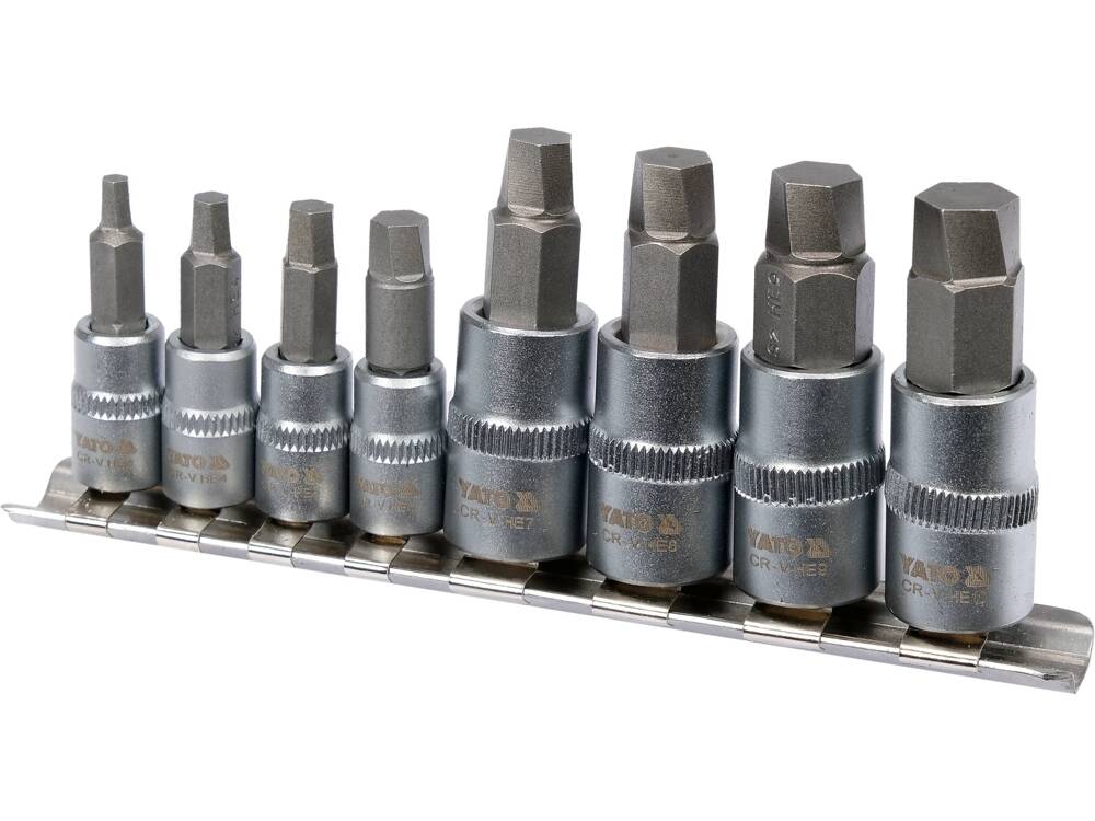 SET BITI PENTRU YATO YT-04580 SURUBURI HEXAGONALE DETERIORATE, 8 PIESE