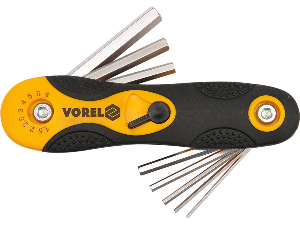 VOREL imbuszkulcs készlet 56506 8 darabos, 1,5-8 mm, CR-V