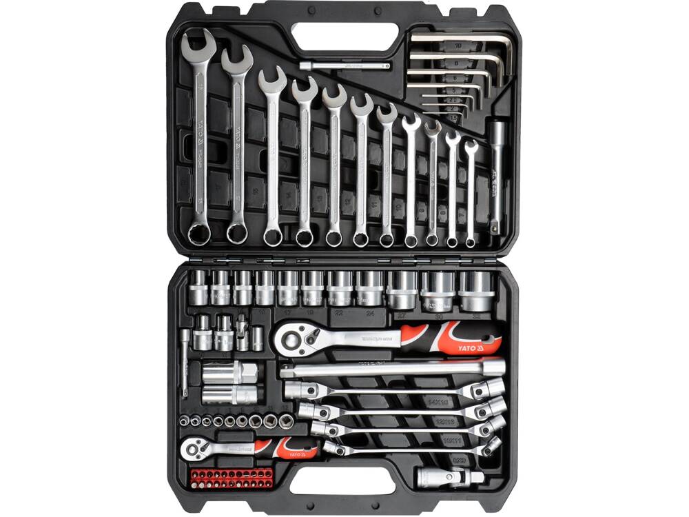 SET DE SCULE YATO YT-38781 1/4 SI 1/2, 77 PIESE