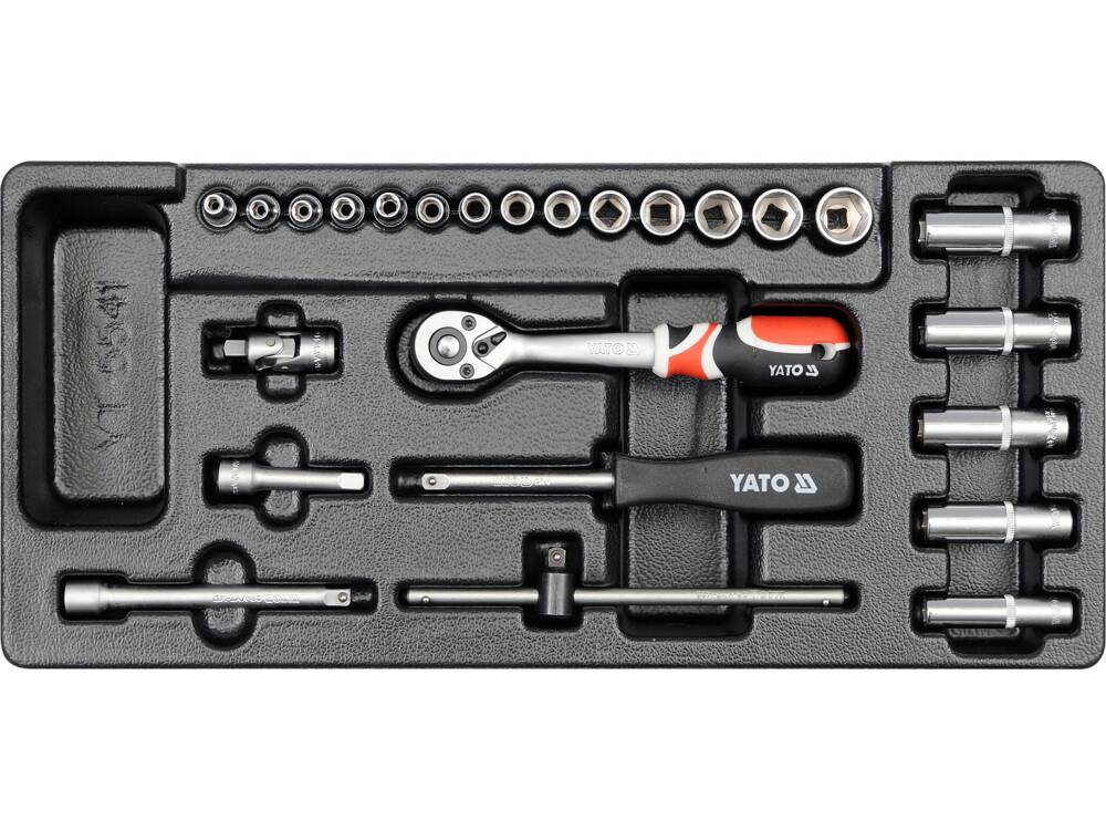 SET TUBULARE+CLICHET 25 YATO YT-5541 BUC, 3.5-14MM, PENTRU YT-5530