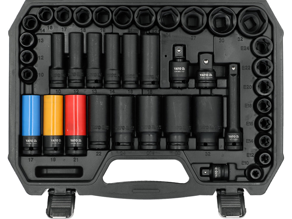 Set tubulare de impact YATO YT-10260, 1/2", 64 piese - imagine 2