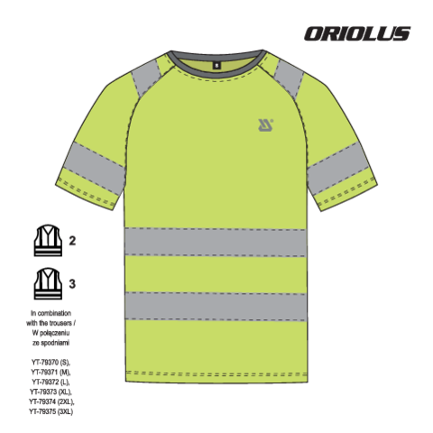 Tricou reflectorizant oriolus YATO YT-79376, S - imagine 5