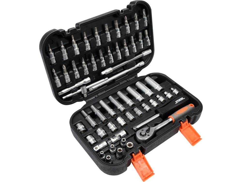 TRUSA CHEI TUBULARE STHOR 58643 + BITI STHOR, 1/4 - 56 PIESE