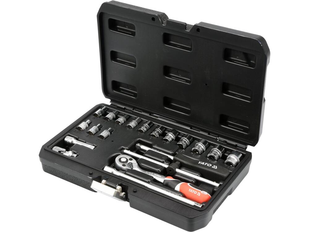 CSŐKÉSZLET+EDZŐ, 20 YATO YT-14491 DB, 1/4, CR-V