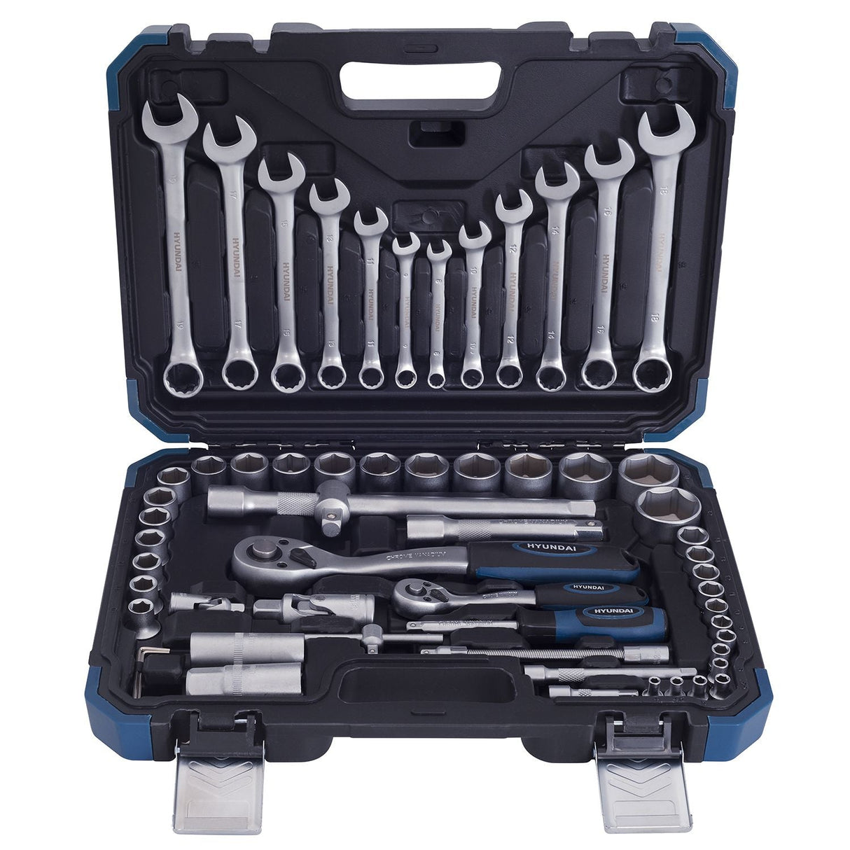 Set 61chei tubulare si chei combinate HYUNDAI HY - 59656 HYUNDAI - scule electrice si unelte profesionale - BricoMart