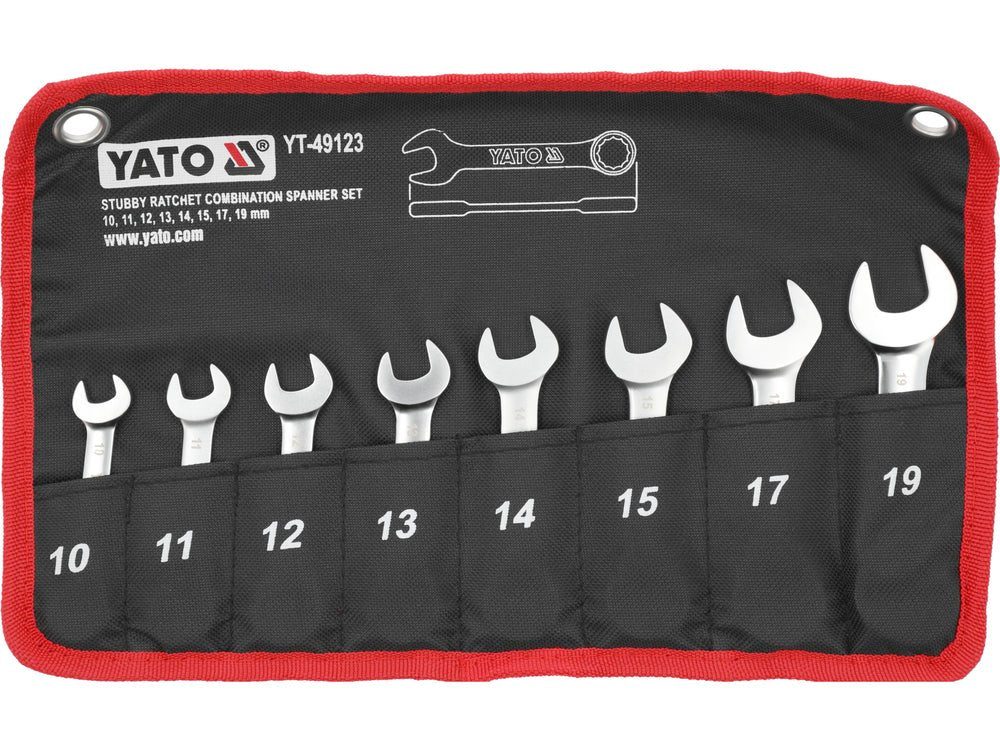 SET 8 CHEI COMBINATE SCURTE CU CLICHET Yato YT - 49123 - CrV Yato - scule electrice si unelte profesionale - BricoMart