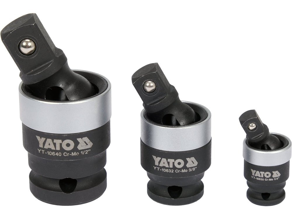 SET ADAPTOARE CARDANICE DE IMPACT 1/4"; 3/8"; 1/2" Yato YT - 10642 - 34.5 mm, 17 mm, 8.3 mm, 48 mm Yato - scule electrice si unelte profesionale - BricoMart