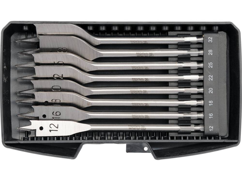 SET BURGHIE PLATE YATO YT-3259 PENTRU LEMN 12-32MM, 8 BUC YATO - scule electrice si unelte profesionale - BricoMart