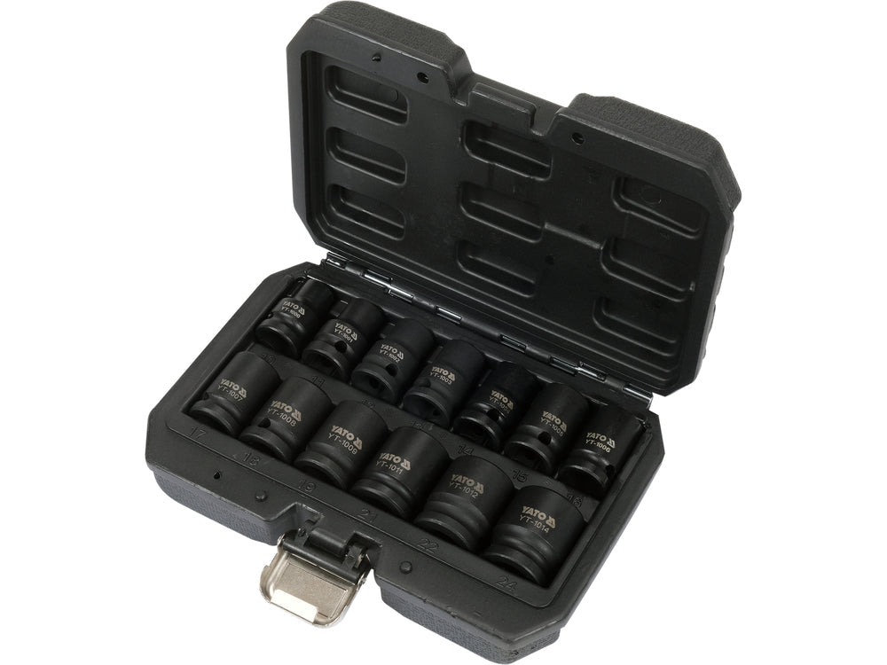 SET CHEI TUBULARE DE IMPACT 1/2'', 13 PIESE Yato YT - 10251 - 12,7 mm, CrMo Yato - scule electrice si unelte profesionale - BricoMart