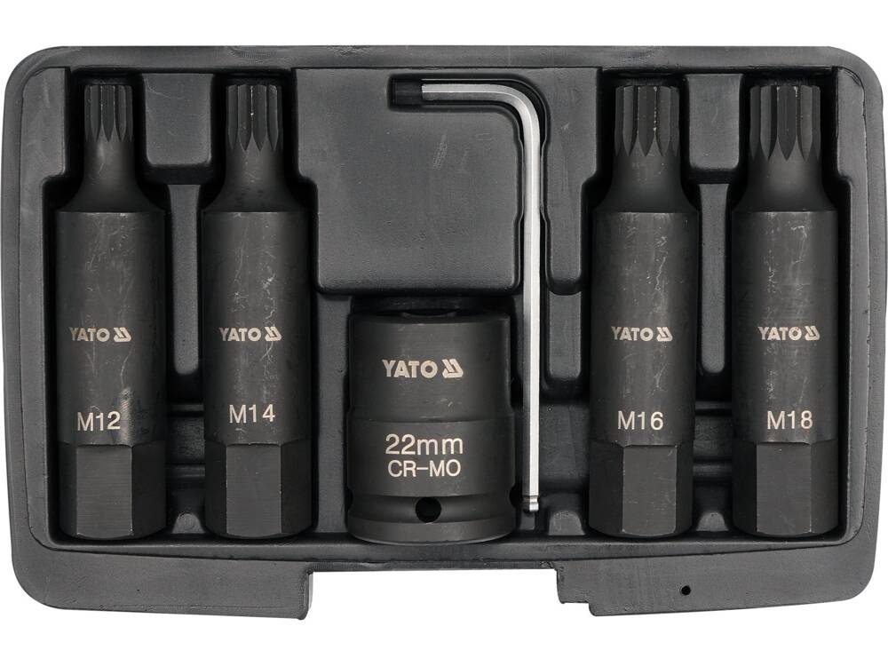 SET CHEI TUBULARE YATO YT-1157 DE IMPACT, 6 BUC, M12-M18, 3/4 YATO - scule electrice si unelte profesionale - BricoMart