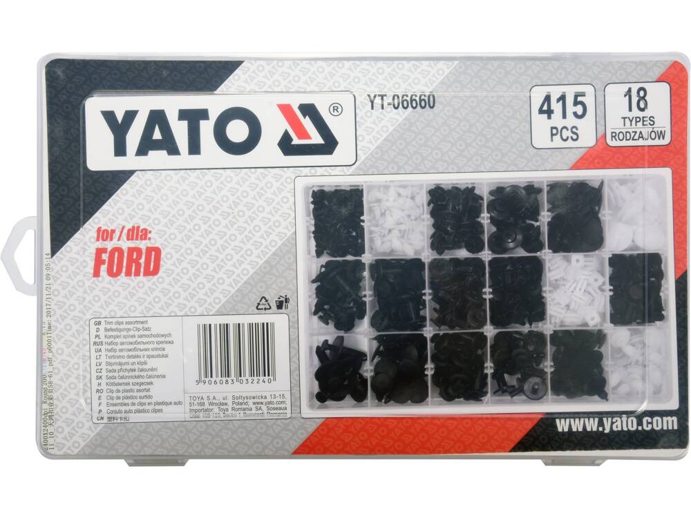 SET CLIPSURI AUTO YATO YT-06660 FORD 415 BUC YATO - scule electrice si unelte profesionale - BricoMart