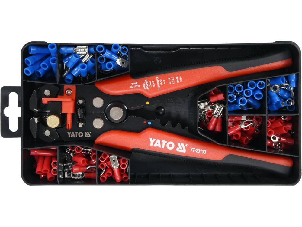 SET CONECTORI IZOLATI YATO YT-23133 + CLESTE MULTIFUNCTIONAL, 191 PIESE YATO - scule electrice si unelte profesionale - BricoMart