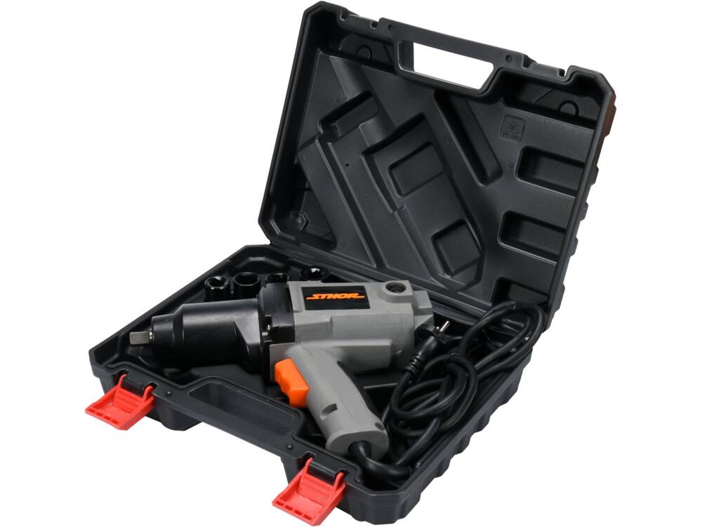 SET PISTOL IMPACT STHOR 57091 ELECTRIC 1/2, 800W + 4 TUBULARE 17-22-19-21MM STHOR - scule electrice si unelte profesionale - BricoMart