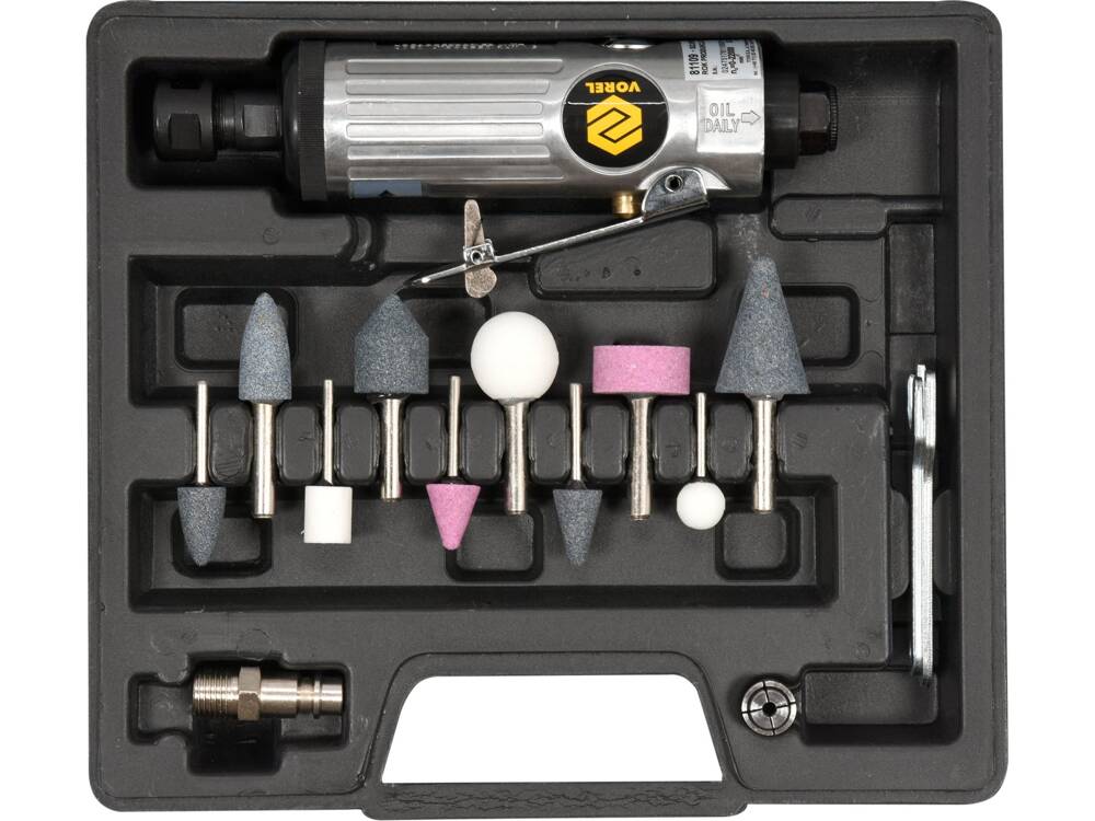 SET POLIZOR BI-AX VOREL 81109 PNEUMATIC 6MM + ACCESORII VOREL - scule electrice si unelte profesionale - BricoMart