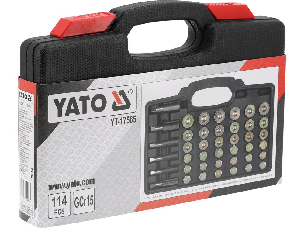 SET REPARAT BUSOANE YATO YT-17565 BAIE DE ULEI M13-M22, 114 PIESE YATO - scule electrice si unelte profesionale - BricoMart