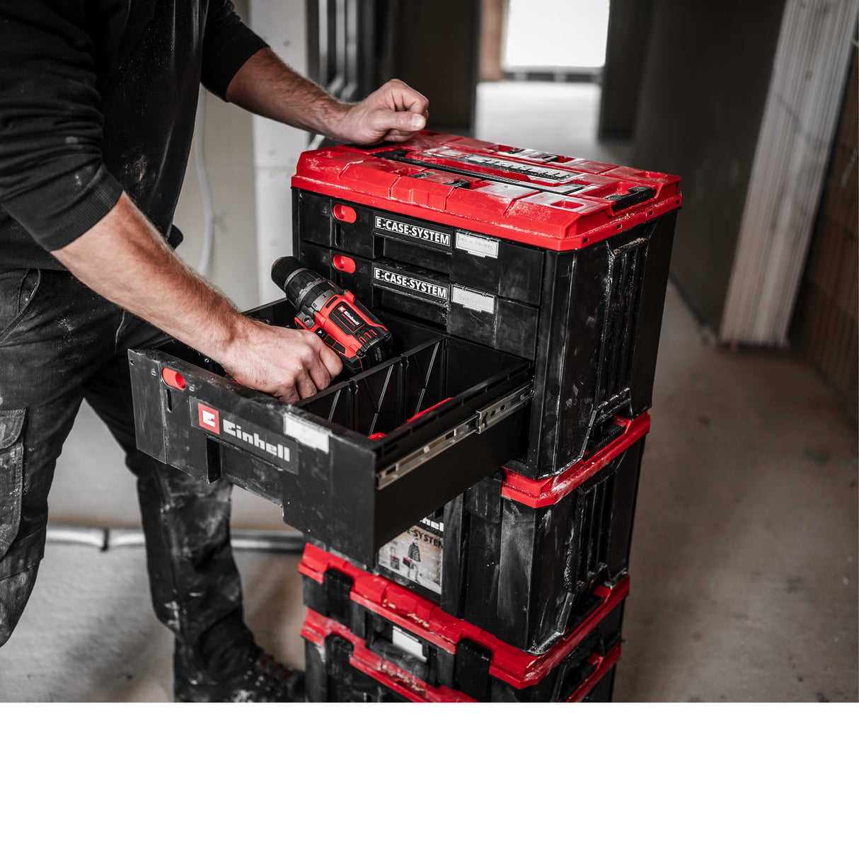 Sistem de cutii de transport Einhell E - Case Schubladenkoffer BricoMart - scule electrice si unelte profesionale - BricoMart