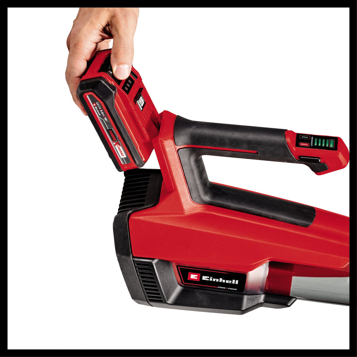 Suflanta de frunze pe acumulator Einhell Professional GP - LB 18/200 Li E - Solo Power X - Change, Li - ion, 18 V, motor fara perii, control al vitezei, tehnologie axiala a suflantei, fara acumulator sau incarcator Einhell - scule electrice si unelte profesionale - BricoMart