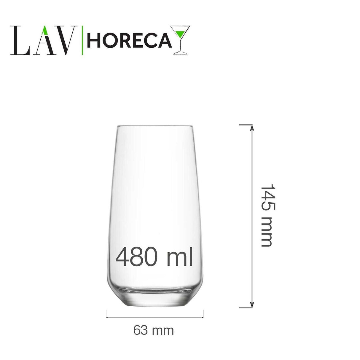 Pahar inalt Lyon 480ml, LAV