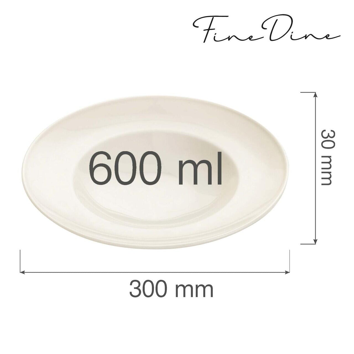 Farfurie paste Fine Dine, Crema 300 mm