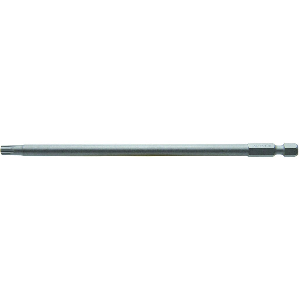 TOP MASTER PRO Bit TORX T10 150mm 1/4" TMP Material: otel calit S2 Duritate 59 - 60 HRC Lungime: 150mm Top Master Pro - scule electrice si unelte profesionale - BricoMart