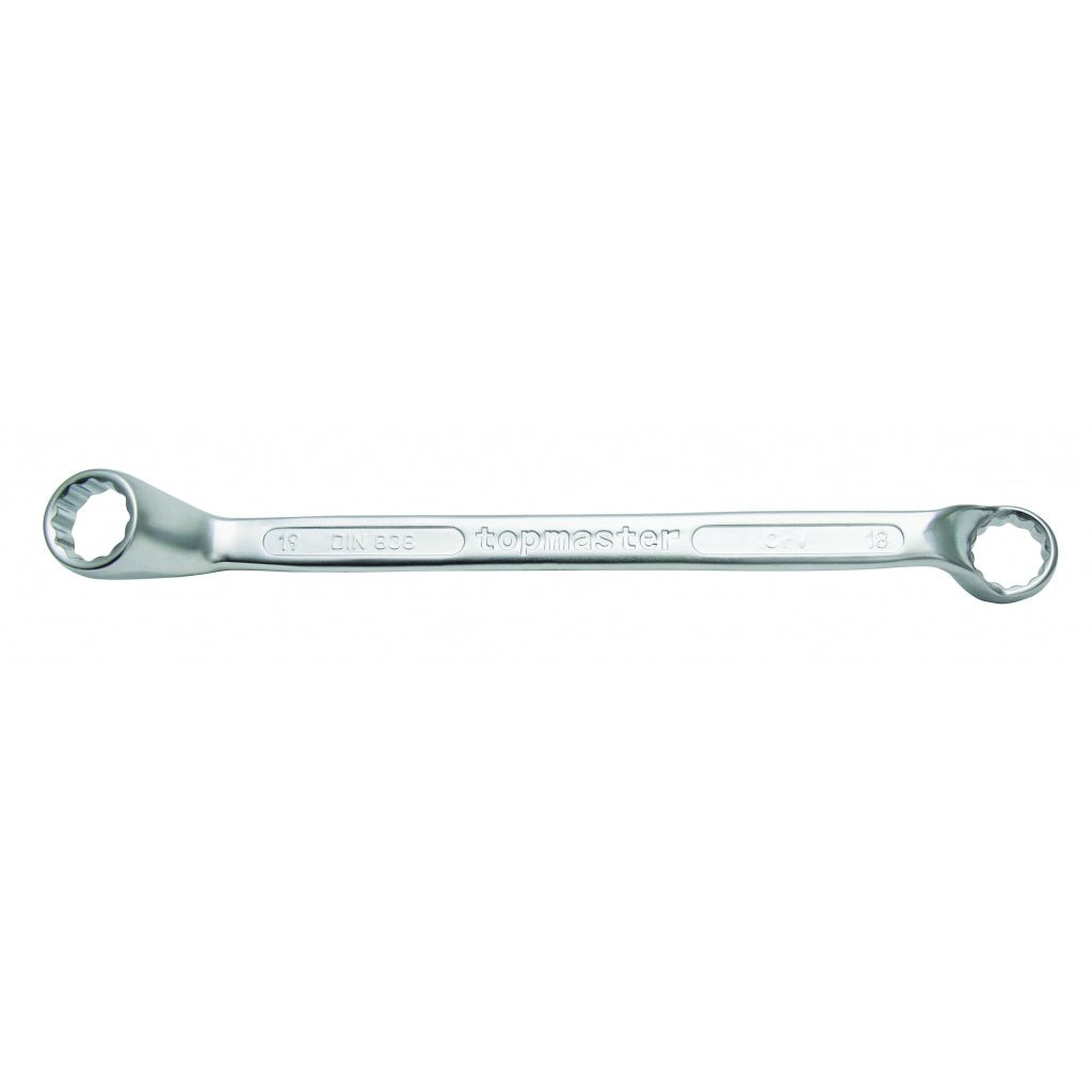TOP MASTER PRO Cheie inelara cu cot 14х15mm CR - V TMP DIN 838 Material: otel crom - vanadiu de inalta calitate Capetele cheii sunt indoite sub 70 ° pentru acces total in spatii dificil Top Master Pro - scule electrice si unelte profesionale - BricoMart