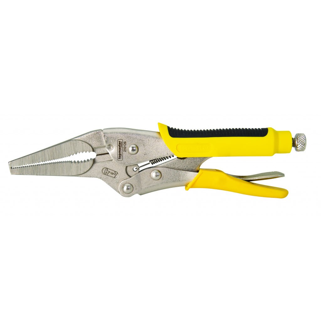 TOP MASTER PRO Cleste autoblocant varf ascutit 150mm CR-V TMP Maneta pentru eliberare rapida Surub de reglaj pentru forta de strangere Top Master Pro - scule electrice si unelte profesionale - BricoMart