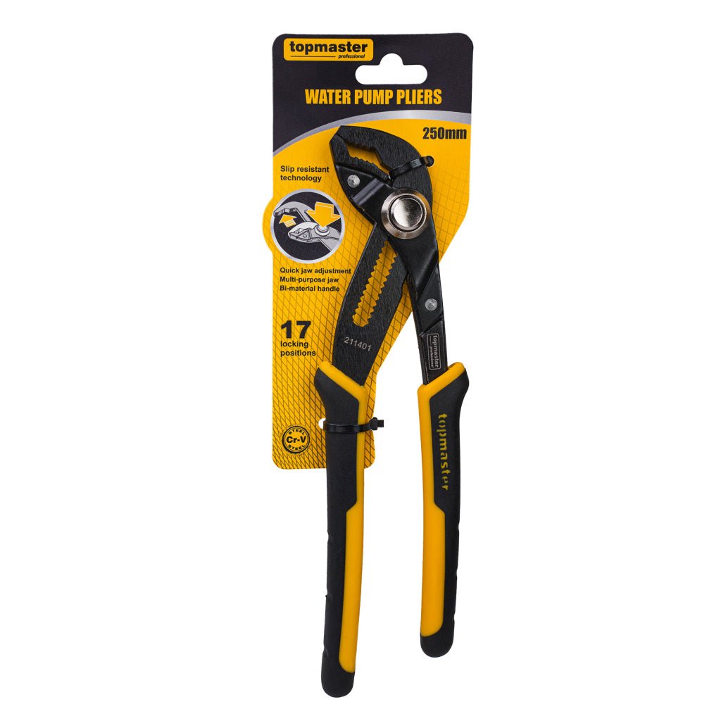 TOP MASTER PRO Cleste instalator 240mm Cr - V TMP Reglaj cu 17 pozitii Material:otel crom - vanadiu Top Master Pro - scule electrice si unelte profesionale - BricoMart