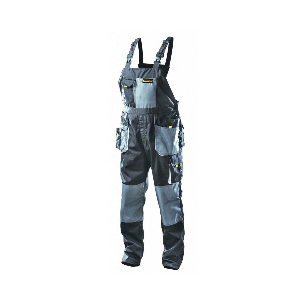 TOP MASTER PRO Pantalon cu pieptar TMP XXL Buzunare multifuncționale Țesătură armată pe genunchi Buzunar pentru tampoane Banda reflectorizantă Reglarea suplimentar Top Master Pro - scule electrice si unelte profesionale - BricoMart