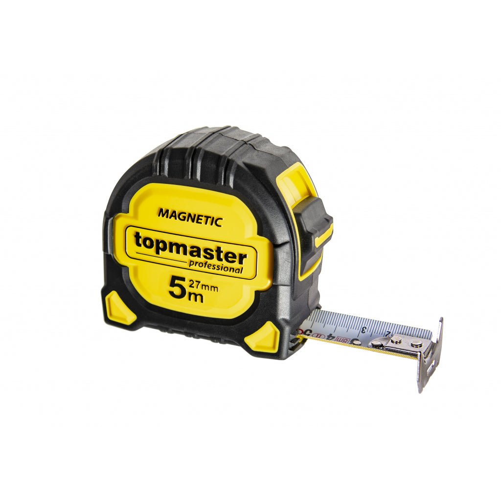 TOP MASTER PRO Ruleta 3rd Generation 5m x 27mm TMP Design comod si ergonomic Banda printata pe ambele parti Acoperire banda: Extrudare Top Master Pro - scule electrice si unelte profesionale - BricoMart