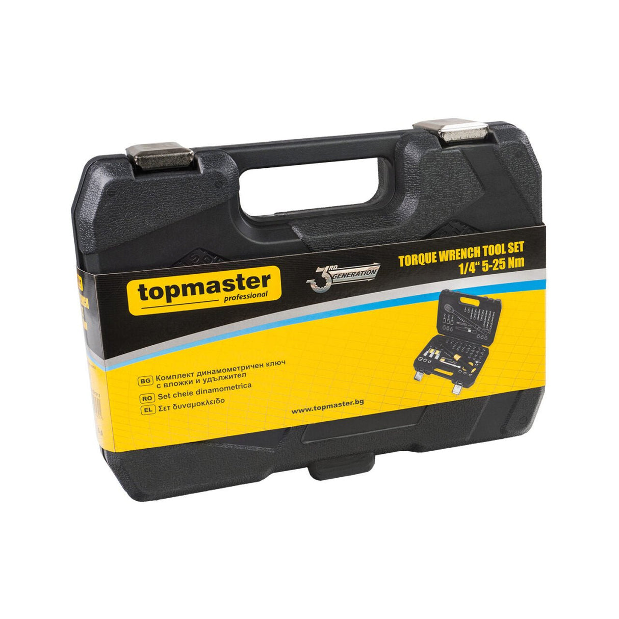 TOP MASTER PRO Set cheie dinamometrica 1/4“ 5 - 25Nm TMP Produsele de a treia generație oferă utilizatorului functionalitati suplimentare, ușurință în utilizare și multe altele Top Master Pro - scule electrice si unelte profesionale - BricoMart