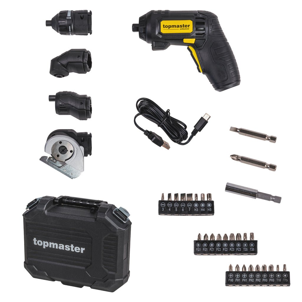TOP MASTER PRO Surubelnita cu acumulator 4 in 1 TMP Multifuncționalitate (4 în 1): șurubelnița oferă patru funcții diferite într - un singur instrument, făcând - o extrem de ve Top Master Pro - scule electrice si unelte profesionale - BricoMart