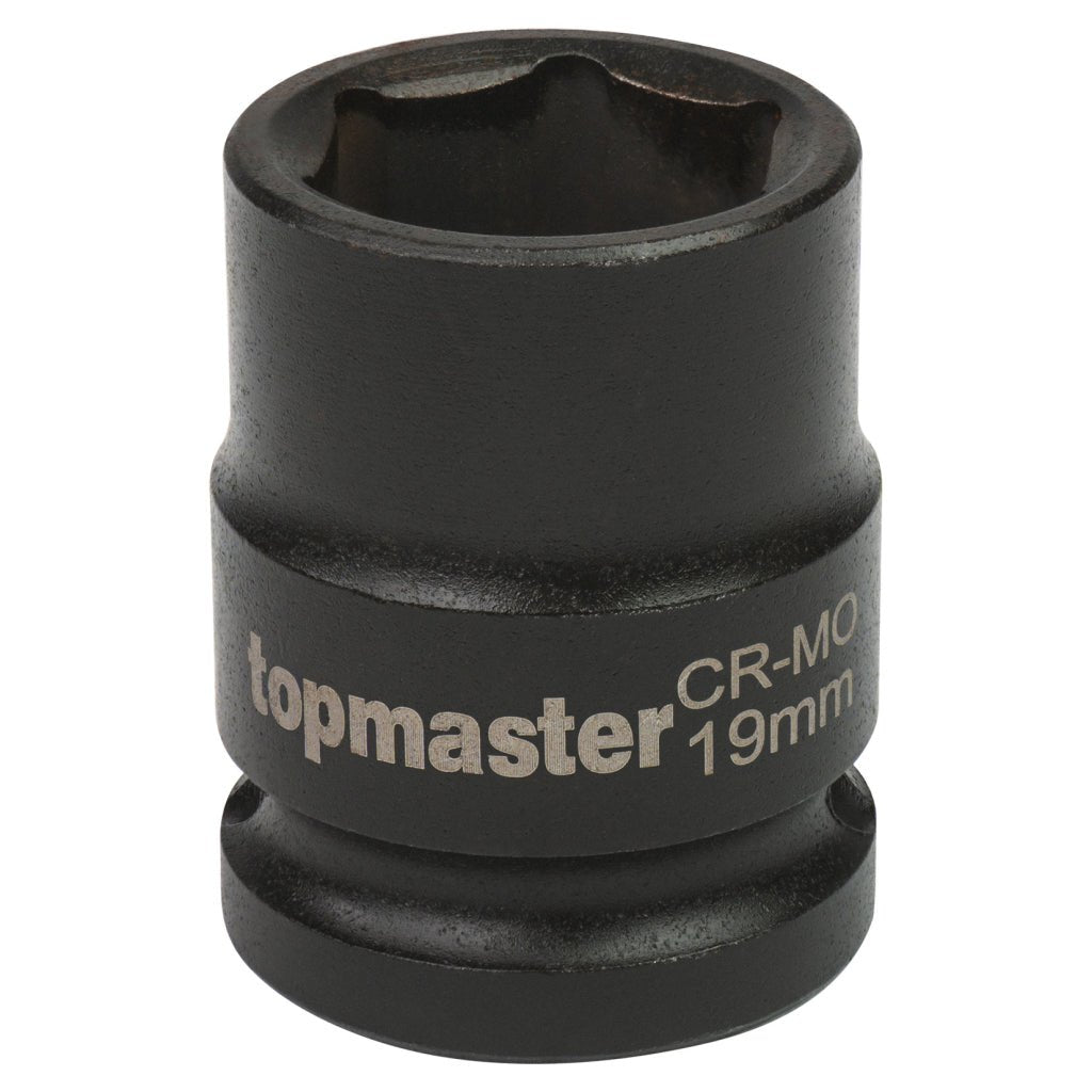 TOP MASTER PRO Tubulara de impact 1/2"19mm CR-MO TMP Material: otel calit crom-molibden de inalta calitate Potrivit pentru chei de impact pneumatice Standard - DIN3129 Top Master Pro - scule electrice si unelte profesionale - BricoMart