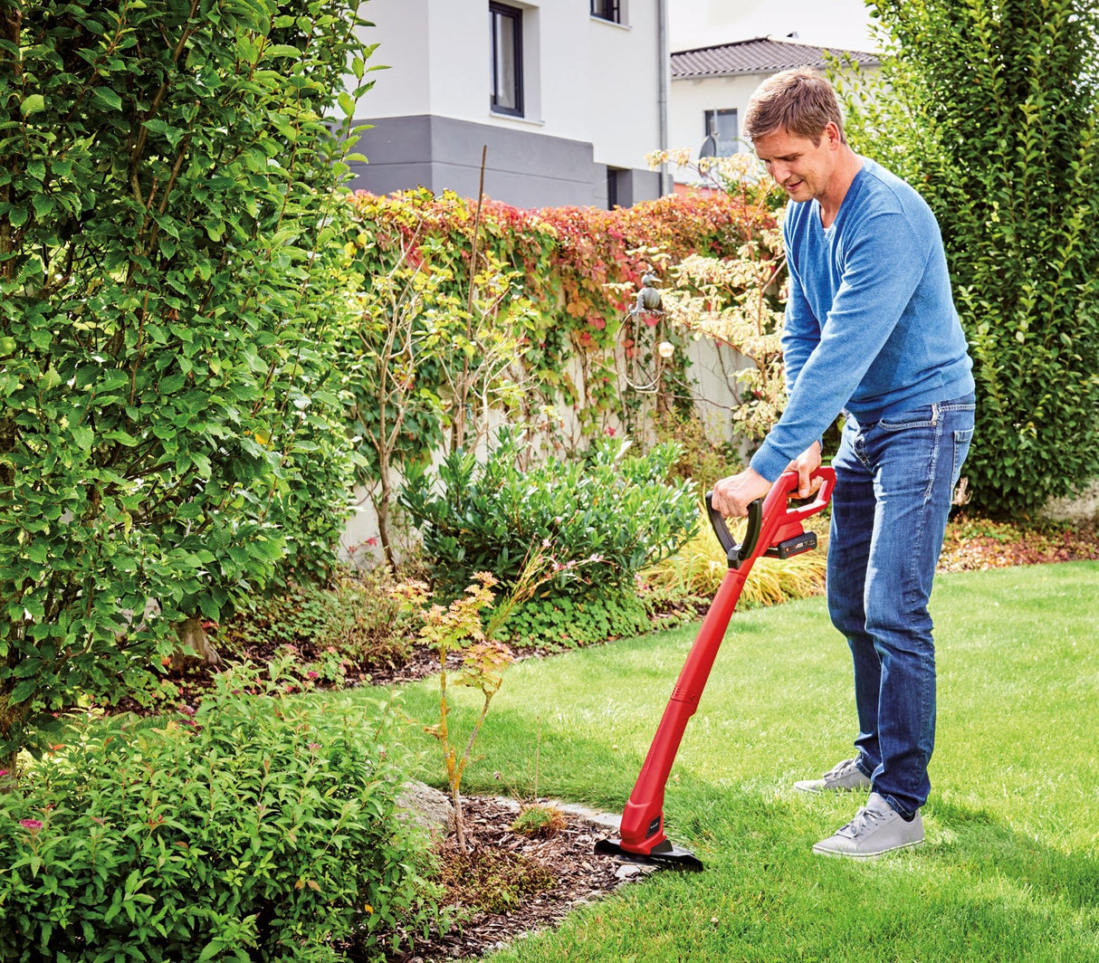 Trimmer de tuns iarba/gazon pe acumulator Einhell GC - CT 18/24 Li P Power X - Change (litiu - ion, 18 V, 8500 rpm, 24 cm, maner suplimentar, carcasa din plastic rezistenta la impact, incl. 20 de lame din plastic, incl. acumulator de 1,5 Ah si incarcator Einhell - scule electrice si unelte profesionale - BricoMart