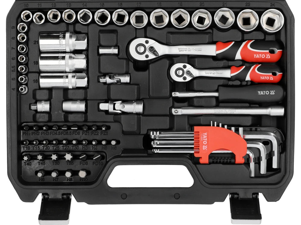 TRUSA TUBULARE 1/4", 3/8" 92 PIESE Yato YT - 38785 Yato - scule electrice si unelte profesionale - BricoMart