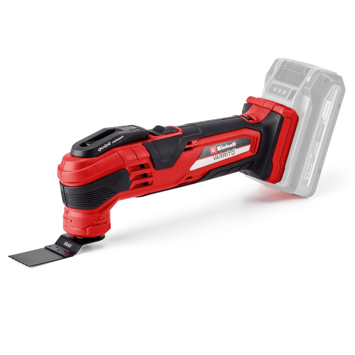 Unealta multifunctionala pe acumulator Einhell VARRITO Power X - Change, Li - Ion, 18 V, 22.000 pana la 40.000 rpm, control electronic al vitezei, sistem de fixare rapida, suport magnetic pentru scule, fara baterie si incarcator Einhell - scule electrice si unelte profesionale - BricoMart