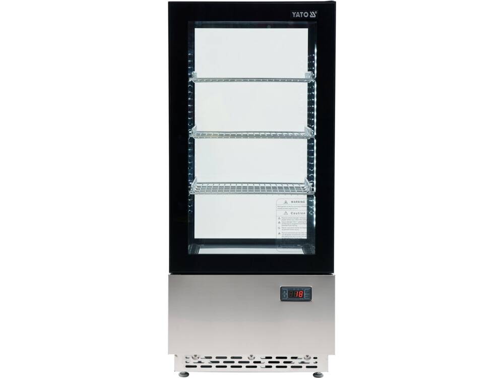 VITRINA FIRGORIFICA PRAJITURI, YATO YG-05060 78L, 43X39X98CM - NEGRU YATO - scule electrice si unelte profesionale - BricoMart