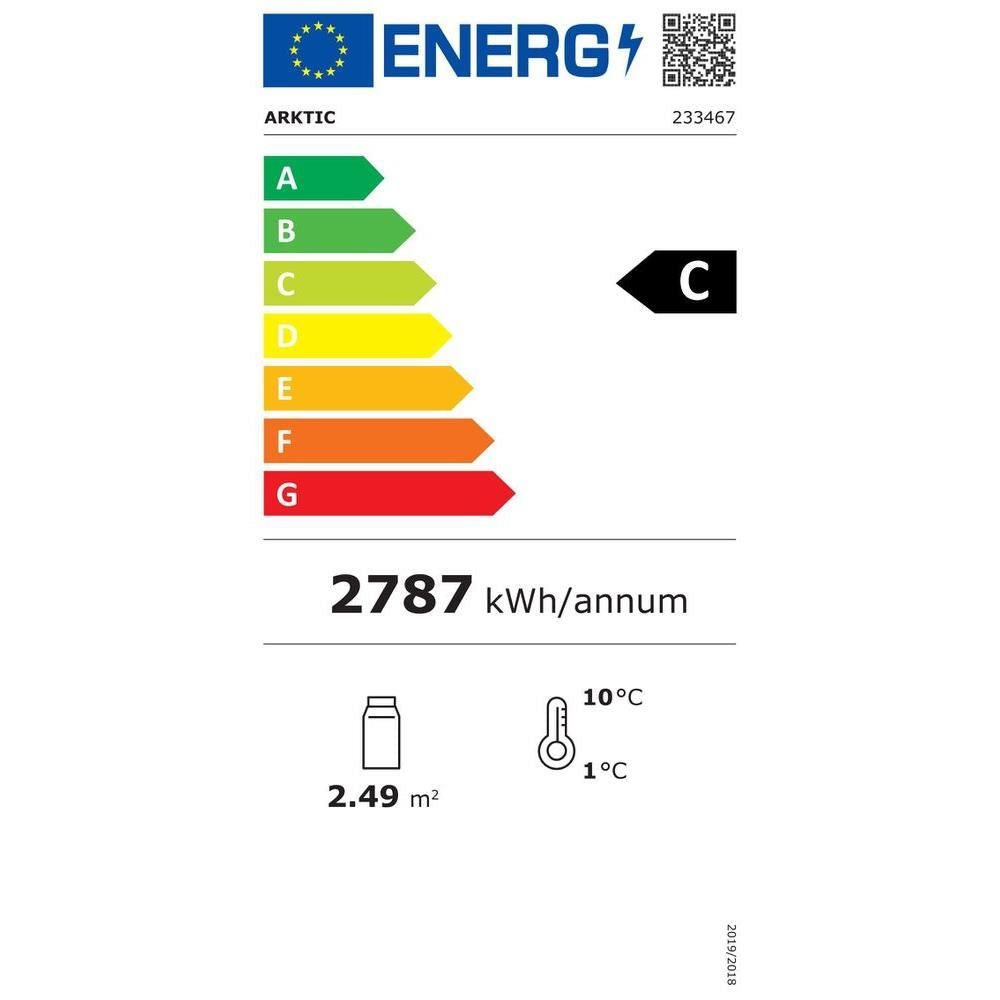 Vitrina frigorifica de prezentare interval temp. 2/6°C, corp inox, 610 litri, 500 W ARKTIC by Hendi, 1815x675x(H)1210 mm