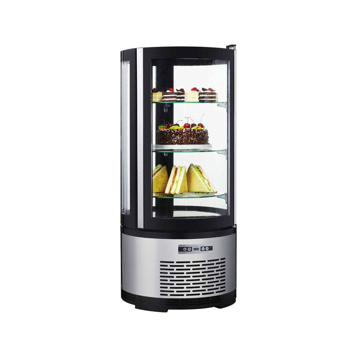 Vitrina frigorifica de prezentare interval temp. -2/8 C, 210 W, corp inox, ARKTIC by Hendi, 480x(H)1030 mm, 100 L, Clasa energetica C