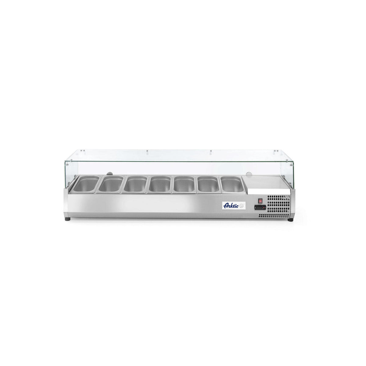 Vitrina prezentare Hendi, interval temp. -2/8?C, 180W, corp inox, ARKTIC by Hendi, 1605x395x(H)430 mm, 7 vase GN 1/3
