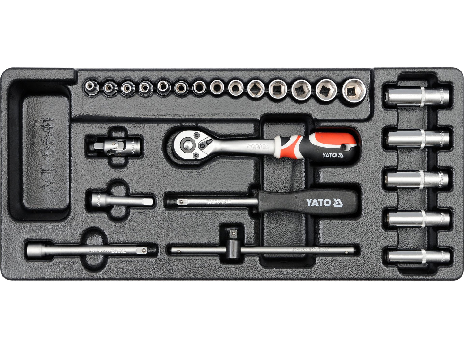 SET TUBULARE+CLICHET 25 YATO YT-5541 BUC, 3.5-14MM, PENTRU YT-5530