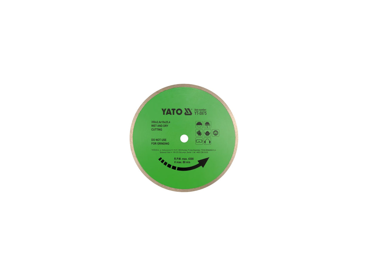 DISC CU DIAMANT YATO YT-5975 PENTRU CERAMICA 350X25,4MM