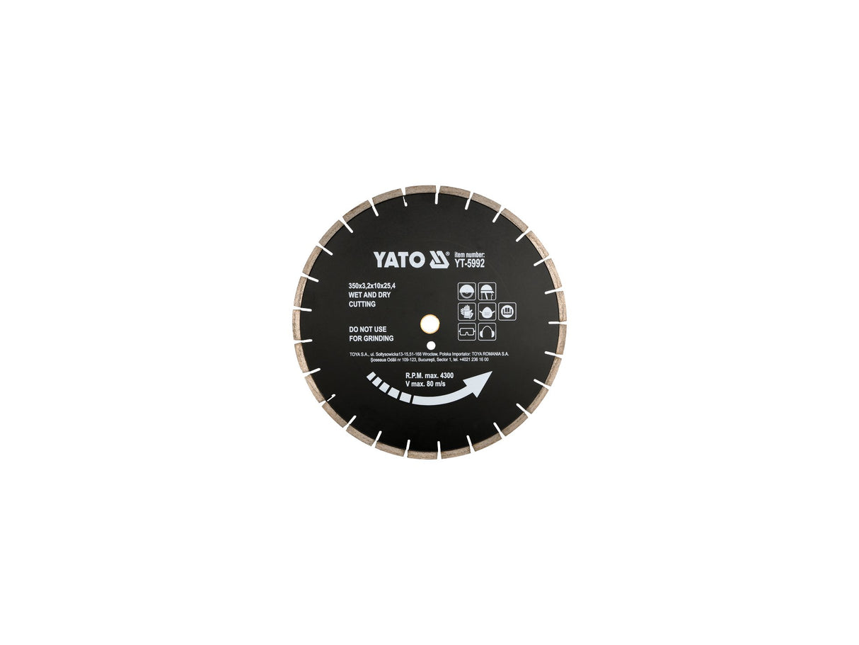 GYÉMÁNT TÁRCSA YATO YT-5992 ASZFALTHOZ 350X25,4 MM