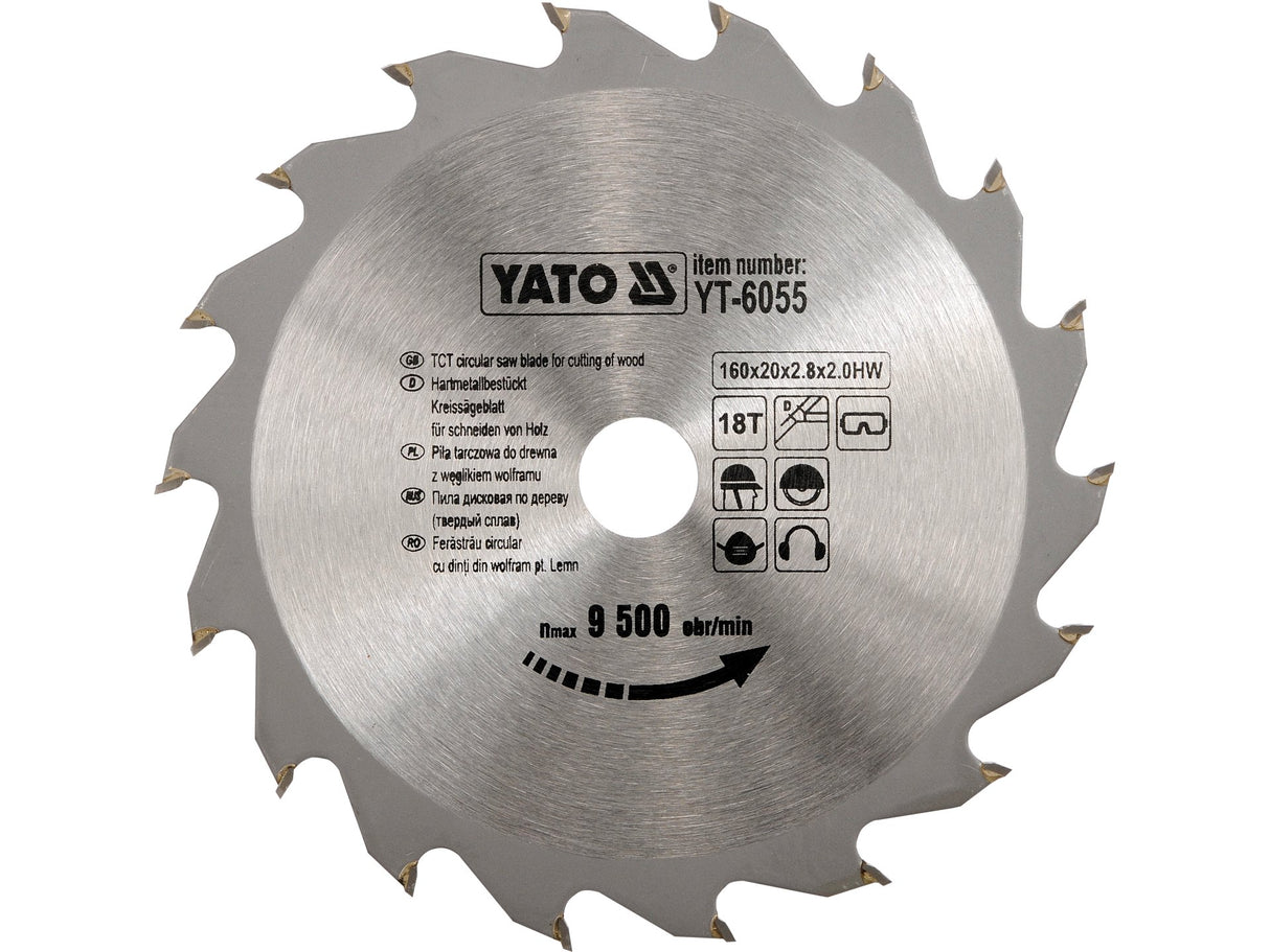 DISC FIERASTRAU WOLFRAM YATO YT-6055 PENTRU LEMN 160X18TX20MM
