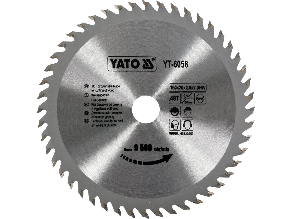 DISC FIERASTRAU WOLFRAM YATO YT-6058 PENTRU LEMN 160X48TX20MM